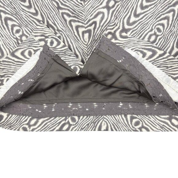 POSTMARK 9-H15 STCL Anthropologie Woodgrain Print Pencil Skirt Size 2 Cream Yell - Picture 6 of 6